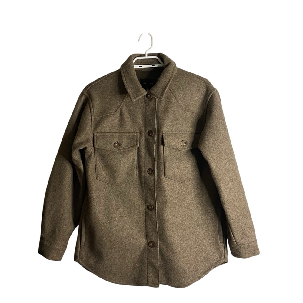 Love Tree Women's Tan Button Down Shacket